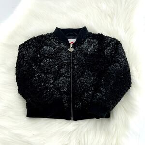 Appaman Faux Fur Bomber Jacket - Black - 2T